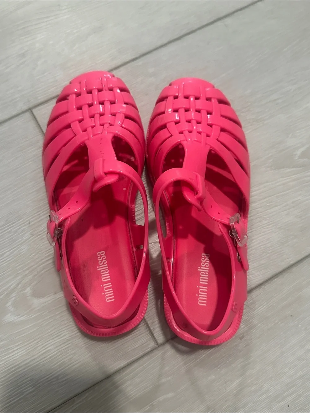Mini Melissa Neon Pink Jelly Possession Sandals